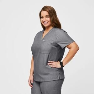 Figs Catarina One-Pocket Scrub Top Graphite/Grey Size XXL
